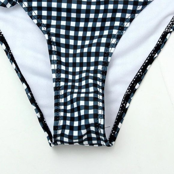 LAST CALL!🖤Black Plaid🖤 Ruffled 2-Piece Bikini - Picture 10 of 11